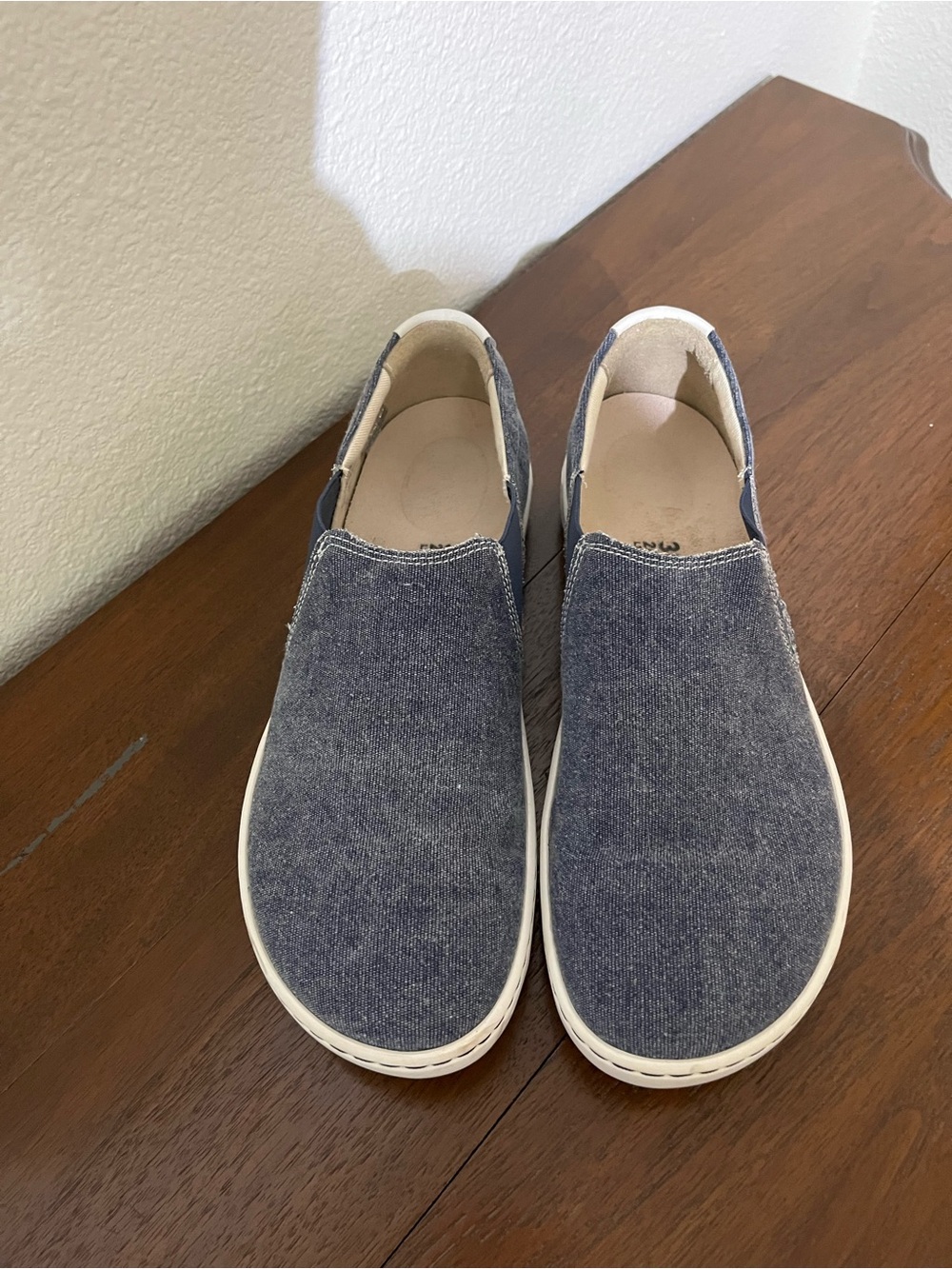 Birkenstock Women's Slip-On Denim Blue Canvas Sneakers